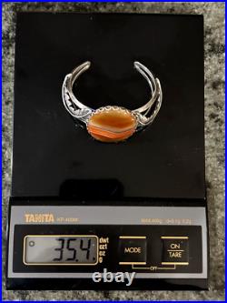 Vintage -Native American Montana Agate Sterling Silver Bracelet #615