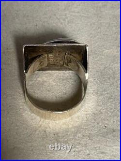 Vintage Native American Navajo Billy Betoney Sterling Silver Onyx Ring