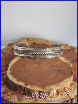 Vintage Native American Navajo Jewelry Sterling Silver Cuff Bracelet