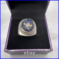 Vintage Native American Navajo Lapis Lazuli Gemstone Sterling Silver Ring