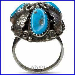 Vintage Native American Navajo Sterling Silver 925 Morenci Turquoise Ring Size 8