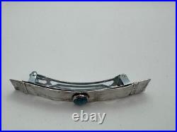 Vintage Native American Navajo Sterling Silver 925 Turquoise Hair Clip Signed ME