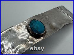 Vintage Native American Navajo Sterling Silver 925 Turquoise Hair Clip Signed ME