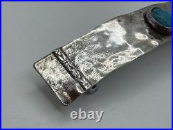 Vintage Native American Navajo Sterling Silver 925 Turquoise Hair Clip Signed ME