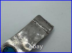 Vintage Native American Navajo Sterling Silver 925 Turquoise Hair Clip Signed ME