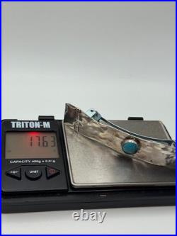 Vintage Native American Navajo Sterling Silver 925 Turquoise Hair Clip Signed ME