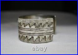 Vintage Native American Navajo Sterling Silver Cuff Bracelet by Kee Yazzie Jr