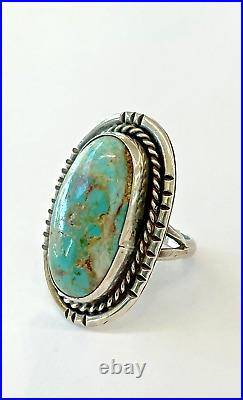 Vintage Native American Navajo Sterling Silver Ring with Turquoise