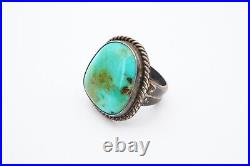 Vintage Native American Navajo Sterling Silver Turquoise Ring Size 11