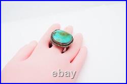 Vintage Native American Navajo Sterling Silver Turquoise Ring Size 11