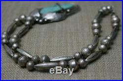 Vintage Native American Navajo Turquoise Sterling Silver Necklace