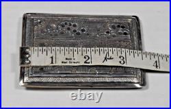 Vintage Native American Sterling Silver Belt Buckle Artisan DS 70s Pottery