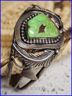 Vintage Native American Sterling Silver Gaspiete Cuff Bracelet Irv Monte
