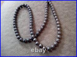 Vintage Native American Sterling Silver Navajo Pearls 5.5mm Bead Necklace 20