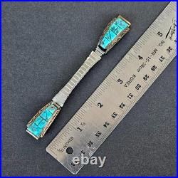 Vintage Native Anerican Navajo Sterling Silver & Turquoisse Womens Watch Band