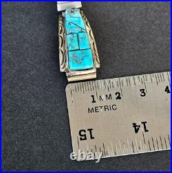Vintage Native Anerican Navajo Sterling Silver & Turquoisse Womens Watch Band