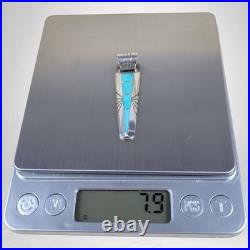 Vintage Navajo C. Benally Sterling Silver Turquoise Inlay Arrowhead Pendant Vintage Navajo C. Benally Sterling Silver Turquoise Inlay Arrowhead Pendant