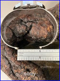 Vintage Navajo Charlie Singer Ladies Sterling Silver Chip Inlay Watchband 6-1/2