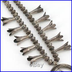 Vintage Navajo Eugene Becenti Sterling Silver Squash Blossom Necklace & Earrings
