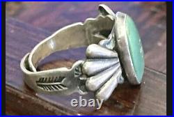 Vintage Navajo Fred Harvey Era Sterling Silver Handstamped Royston ring
