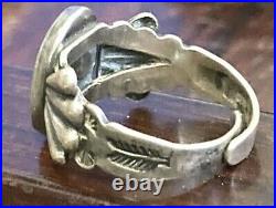 Vintage Navajo Fred Harvey Era Sterling Silver Handstamped Royston ring