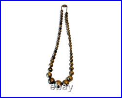 Vintage Navajo Handmade Graduated Beads Sterling Silver Necklace 20