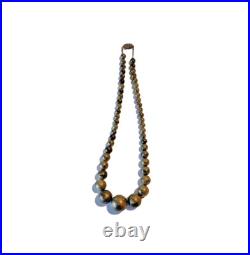 Vintage Navajo Handmade Graduated Beads Sterling Silver Necklace 20