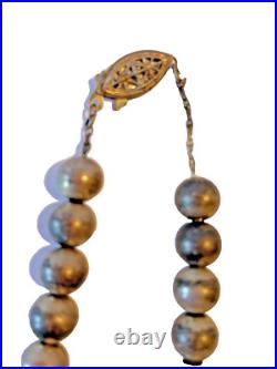 Vintage Navajo Handmade Graduated Beads Sterling Silver Necklace 20
