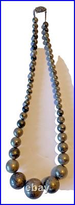 Vintage Navajo Handmade Graduated Beads Sterling Silver Necklace 20