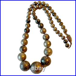 Vintage Navajo Handmade Graduated Beads Sterling Silver Necklace 20