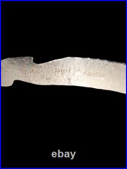 Vintage Navajo Indian Sterling Silver Feather Bracelet 6.5 Joann Yazzie