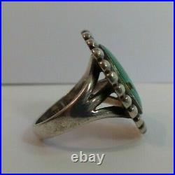Vintage Navajo Indian Sterling Silver Turquoise Ring Size 7