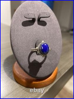 Vintage Navajo Native American Sterling Silver 925 Blue Lapis Ring Size 8