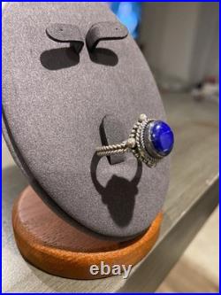 Vintage Navajo Native American Sterling Silver 925 Blue Lapis Ring Size 8