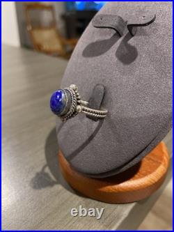 Vintage Navajo Native American Sterling Silver 925 Blue Lapis Ring Size 8