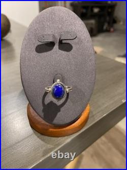 Vintage Navajo Native American Sterling Silver 925 Blue Lapis Ring Size 8