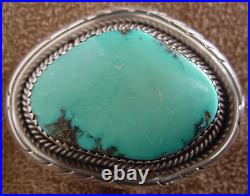 Vintage Navajo Native American Sterling Silver Morenci Turquoise Pin / Pendant