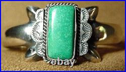 Vintage Navajo Signed Harvey Begay Sterling Silver Fine Turquoise Cuff Bracelet