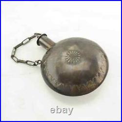 Vintage Navajo Stamped Sterling Silver Flask