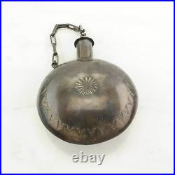 Vintage Navajo Stamped Sterling Silver Flask