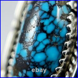 Vintage Navajo Sterling & BLUE Cloud Mountain Spiderweb Turquoise Ring Sz 6.5
