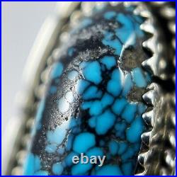 Vintage Navajo Sterling & BLUE Cloud Mountain Spiderweb Turquoise Ring Sz 6.5