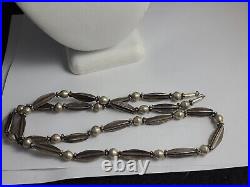 Vintage Navajo Sterling Silver 30 Inch Necklace