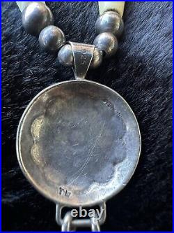 Vintage Navajo Sterling Silver Bone Necklace