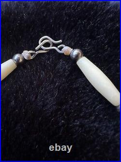 Vintage Navajo Sterling Silver Bone Necklace