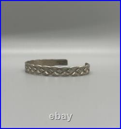 Vintage Navajo Sterling Silver Bracelet Signed Douglas Ctaitty