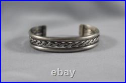 Vintage Navajo Sterling Silver Bracelet Signed Tahe
