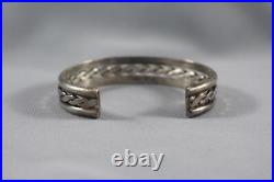 Vintage Navajo Sterling Silver Bracelet Signed Tahe