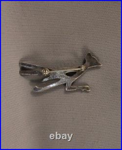 Vintage Navajo Sterling Silver Cast Road Runner Pin
