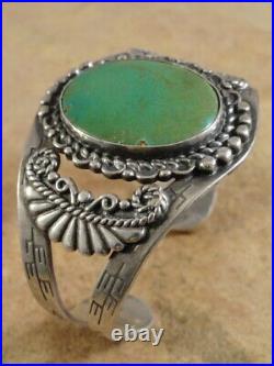 Vintage Navajo Sterling Silver & Cerrillos Turquoise Cuff Bracelet (sm. Sz.)